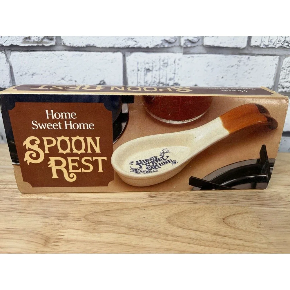 Ceramic Home Sweet Home Spoon Rest Cottagecore New In Box 9”